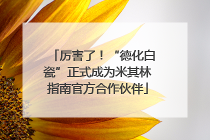 厉害了！“德化白瓷”正式成为米其林指南官方合作伙伴