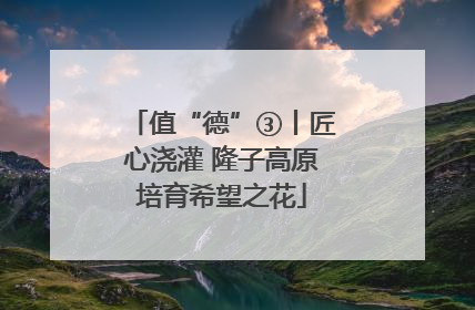 值“德”③丨匠心浇灌 隆子高原培育希望之花