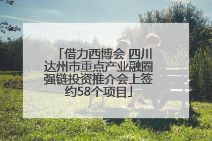 借力西博会 四川达州市重点产业融圈强链投资推介会上签约58个项目