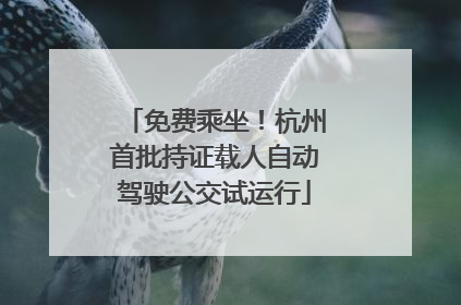 免费乘坐！杭州首批持证载人自动驾驶公交试运行