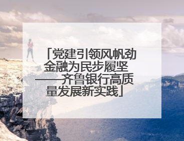 党建引领风帆劲 金融为民步履坚——齐鲁银行高质量发展新实践
