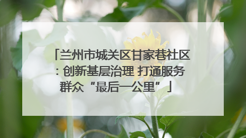 兰州市城关区甘家巷社区：创新基层治理 打通服务群众“最后一公里”