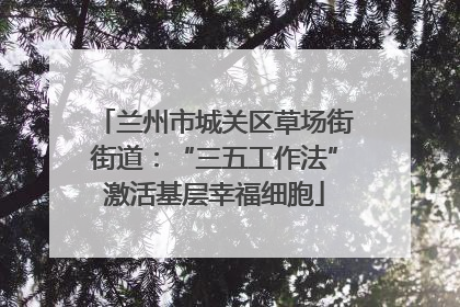 兰州市城关区草场街街道：“三五工作法”激活基层幸福细胞