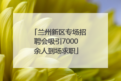 兰州新区专场招聘会吸引7000余人到场求职