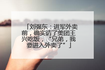 刘强东：进军外卖前，确实请了美团王兴吃饭，“兄弟，我要进入外卖了”