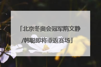 北京冬奥会冠军隋文静/韩聪即将重返赛场