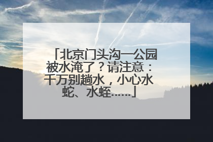 北京门头沟一公园被水淹了？请注意：千万别趟水，小心水蛇、水蛭……