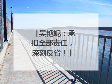 吴艳妮：承担全部责任，深刻反省！