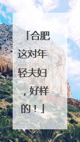 合肥这对年轻夫妇，好样的！