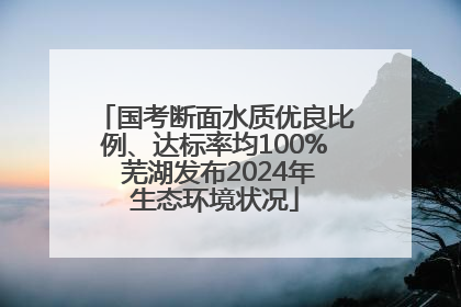 国考断面水质优良比例、达标率均100% 芜湖发布2024年生态环境状况