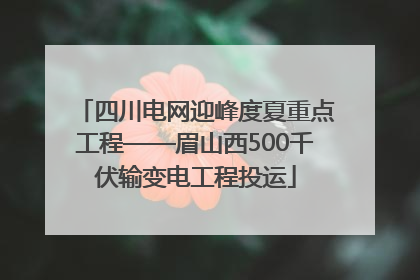 四川电网迎峰度夏重点工程——眉山西500千伏输变电工程投运