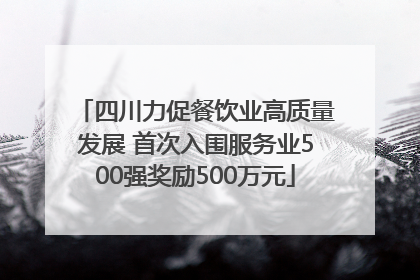 四川力促餐饮业高质量发展 首次入围服务业500强奖励500万元