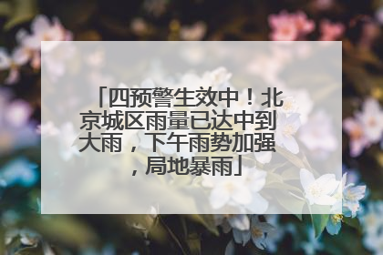 四预警生效中！北京城区雨量已达中到大雨，下午雨势加强，局地暴雨