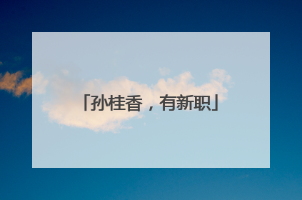 孙桂香，有新职