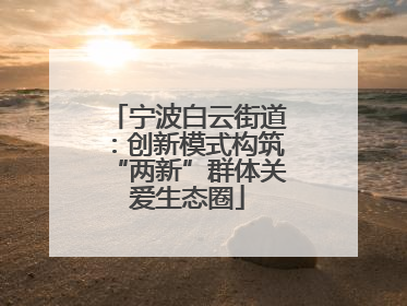 宁波白云街道：创新模式构筑“两新”群体关爱生态圈