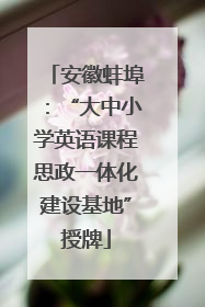 安徽蚌埠：“大中小学英语课程思政一体化建设基地”授牌