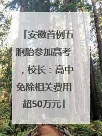 安徽首例五胞胎参加高考，校长：高中免除相关费用超50万元