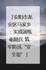 安阳市龙安区马家乡：实战演练砺精兵 筑牢防汛“安全堤”