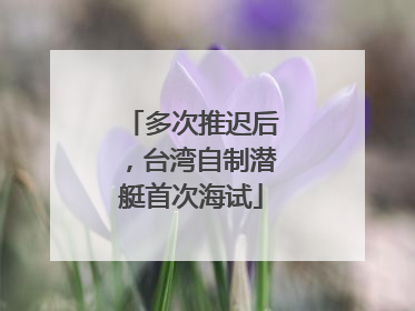 多次推迟后，台湾自制潜艇首次海试