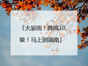 大暴雨！阵风10级！马上到湖南