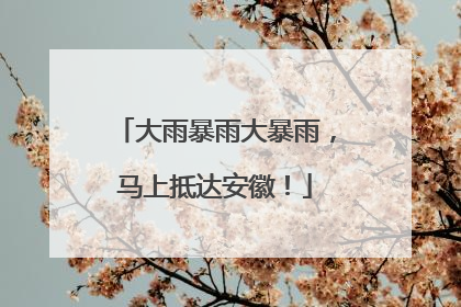 大雨暴雨大暴雨，马上抵达安徽！