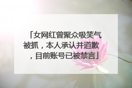 女网红曾聚众吸笑气被抓，本人承认并道歉，目前账号已被禁言
