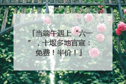当端午遇上“六一”，十堰多地官宣：免费！半价！