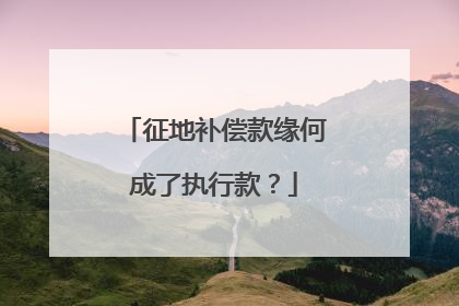 征地补偿款缘何成了执行款？