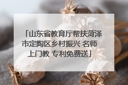 山东省教育厅帮扶菏泽市定陶区乡村振兴 名师上门教 专利免费送