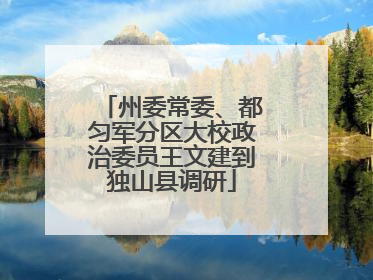 州委常委、都匀军分区大校政治委员王文建到独山县调研