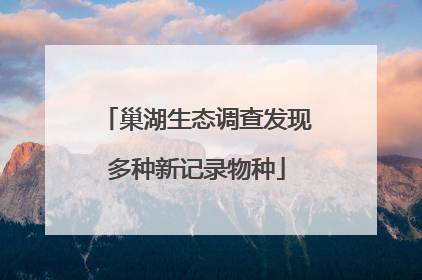 巢湖生态调查发现多种新记录物种