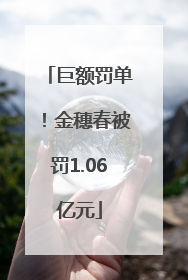 巨额罚单！金穗春被罚1.06亿元