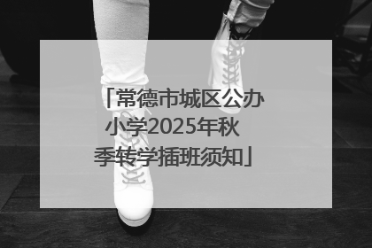 常德市城区公办小学2025年秋季转学插班须知