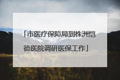 市医疗保障局到株洲恺德医院调研医保工作