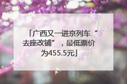 广西又一进京列车“去座改铺”，最低票价为455.5元