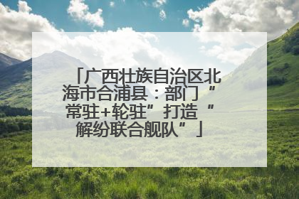 广西壮族自治区北海市合浦县：部门“常驻+轮驻”打造“解纷联合舰队”