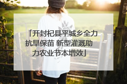 开封杞县平城乡全力抗旱保苗 新型灌溉助力农业节本增效