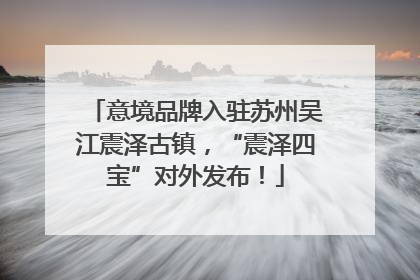 意境品牌入驻苏州吴江震泽古镇，“震泽四宝”对外发布！