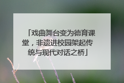 戏曲舞台变为德育课堂，非遗进校园架起传统与现代对话之桥