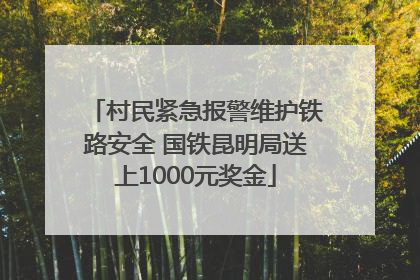 村民紧急报警维护铁路安全 国铁昆明局送上1000元奖金