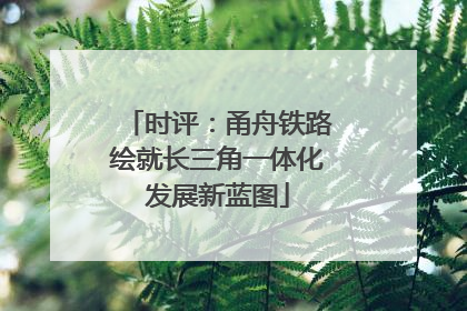 时评：甬舟铁路绘就长三角一体化发展新蓝图