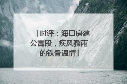 时评：海口房建公寓段，疾风骤雨的铁骨温情