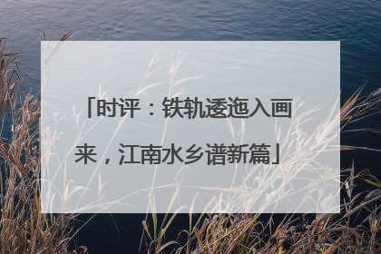 时评：铁轨逶迤入画来，江南水乡谱新篇