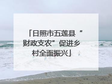 日照市五莲县“财政支农”促进乡村全面振兴