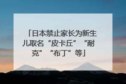 日本禁止家长为新生儿取名“皮卡丘”“耐克”“布丁”等