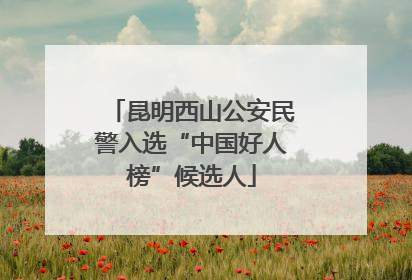 昆明西山公安民警入选“中国好人榜”候选人