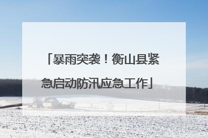 暴雨突袭！衡山县紧急启动防汛应急工作