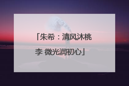 朱希：清风沐桃李 微光润初心