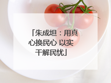 朱成坦：用真心换民心 以实干解民忧