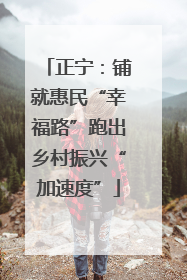 正宁：铺就惠民“幸福路”跑出乡村振兴“加速度”